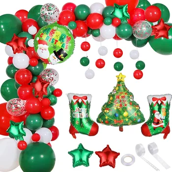 128PCS ChristmasGreen Rdeče Bela Latex Konfeti Balon Arch Nastavite Star Wars Nogavice Aluminija Folija Balon Stranka Rojstni dan Dekoracijo