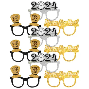 9 Kos Dekor 2024 Papir Očala Stranka, Cosplay Ustvarjalne Očala Smešno Novo Leto Dobave