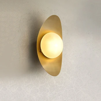Ameriški Kreativne Yuanbao Železa Umetnosti Stenska Svetilka Luč Luksuzni Študij Umetnosti Preprosto Moderne Spalnice Hotel Koridor Zlato LED Lučka