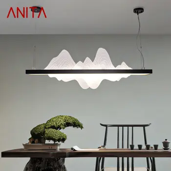 ANITA Kitajski Viseče Svetilke za Stropna LED 3 Barve Sodobne Čaj-hiša Ustvarjalnih Hill Krajine Lestenec Za Dom Jedilnica