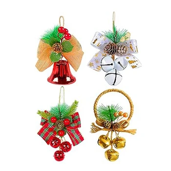 Božični Zvon Vrata Okras Božič Visi Visi Drevo Ornament Lok Vozel Bell Okras Za Drevo, Dom Dekoracijo Trajne