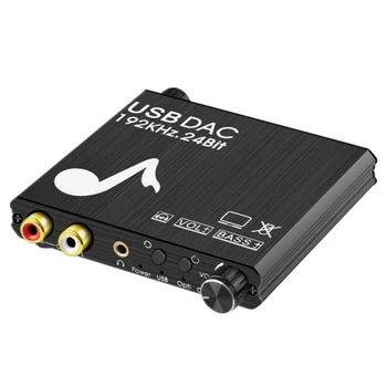 Digitalno Analogni Avdio Pretvornik USB Zvočno Kartico DAC Pretvornik 192KHZ Koaksialni Optični Pretvornik