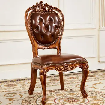 Evropski stil jedilnica pohištvo villa masivnega lesa luksuzni royal jedilno mizo nastavite lesene jedilni stol