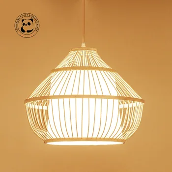 Klasični Bambusov Luč Obesek Svetlobe LED Rattan Protja Lestenci Ročno Tkane Bambusa senčniki za luči E27 Podstrešju Oltarja Zen Soba Dekor
