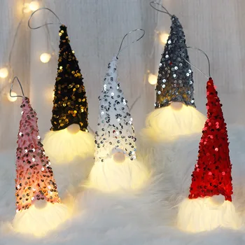 Nov Božični Okraski Okraski Noč Svetlobe Sequins Gnome lučko, Obesek, Božični Okraski za Dom Stranka Orodja