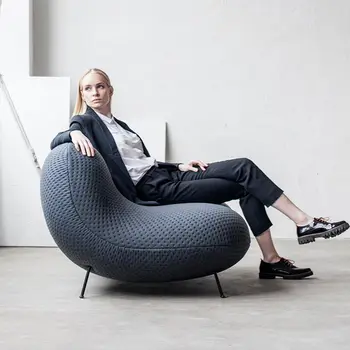 Oblikovalec ustvarjalne enojni kavč, stol tkanine prosti čas en stol Nordijska minimalističen dnevni sobi, leno kavč umetnosti kavč kavč stol