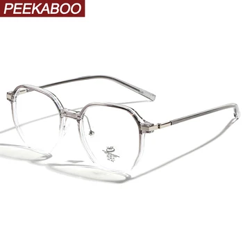Peekaboo retro kvadratni okvir očal ženske jasno objektiv TR90 anti modra svetloba očala za moške poligon korejskem slogu črno rjava