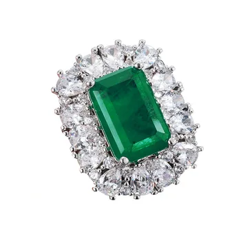 Pomlad Qiaoer Letnik Obroči za Ženske Smaragdno Obroči Gemstone Lab Diamond Cocktail Party Fine Nakit, Darila za Obletnice