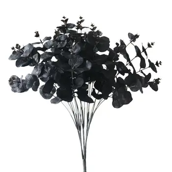 Realno Black Listov Evkaliptusa Cvetlični Aranžma Dodatki, Poročni Dekoracijo Doma Ponaredek Cvetje Za Domačo Zabavo Za Noč Čarovnic