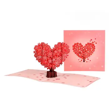 Srečno valentinovo 3D Pop-Up Valentinovo Kartice Ljubezen Večno Rokopis 3D Ljubezen Razglednice Vabila Ročno