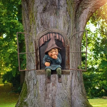 Ustvarjalni Vrt Kip Elf Iti Ven Drevo Objem, ki je Primerna za Dom, Dvorišče Verandi Dekoracijo
