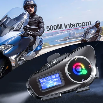 Velik Zaslon Čelada Interkom Motocikel Bluetooth Čelade Headset BT5.3 Q58 Interfonski Z LED luči FM Podpora SD