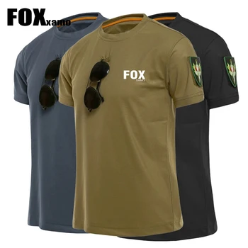 Šport Na Prostem Moških Taktično T-Majice Vojaške Pohodništvo Tee Shirt Posebne Vojske Svoboden Bombaž Quick Dry Kratek Sleeve Solid Dihanje